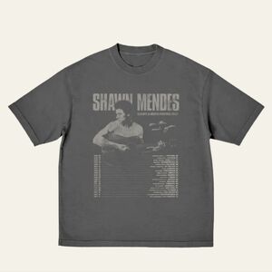 🆕️ Shawn Mendes On The Road Again 2025 Tour Vintage Photo w/ Dates Graphic Tee